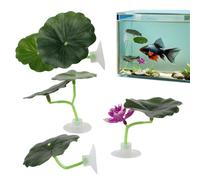 Hamac en Forme de Feuille pour Poisson Betta, 4 Pièces avec Ventouses Réalistes, Support De Repos Conçu pour Betta, pour Aquarium et Bac à Poissons, Dormir Se Reposer Se Cacher Jouer Reproduire