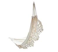 Hamac en macramé 260 x 140 cm, hamac d'extérieur en coton pour 2, capacité de 250 kg, corde et sac de rangement, parfait pour le jardin et le camping