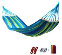 Hamac en Maille de Toile Double 300 x 150 cm, Portable et Respirant, Supportant Jusqu'à 300 kg, Bleu