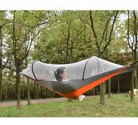 Hamac en nylon avec moustiquaire,pour camping en plein air,anti-flexion,simple,double,poteau à ouverture rapide automatique - Type 290X140cm C