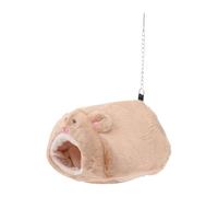 Hamac en Peluche Ours, Chaud et Lavable, pour Hamster et Écureuil | Marron, Forme Ours, Coussin Remplaçable, Doudou Rongeur Doux, Usage Sûr, pour Repos