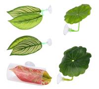 Hamac Feuille pour Betta - 5 Pièces Hamac Ajustable pour Poisson Betta avec Ventouse | Décoration pour Jeune Reproduction Crevette Corydora Loche Kuhli Poisson-Chat Crabe