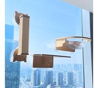 Hamac for Fenêtre et Étagère Mural avec Ventouses, Lit Fenêtre Anti-Griffures for Chats, Gain de Place Idéal for Les Siestes au Soleil(3PCS)