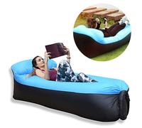 Hamac gonflable air sofa étanche longue chaise - Roame - gonflable canapé /sac de rangement/ camping piscine plage jardin bleu