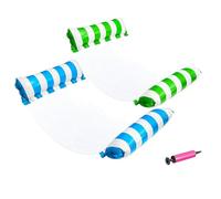 Hamac Gonflable Piscine, 2Pcs Hamac Flottant,lit Flottant Gonflable 4 en 1 avec Pompe à air Manuelle,Multi Usage Flottantes Hamac,Hamacs d'eau Chaise pour Enfants Adultes Mer Plage Piscine Partie