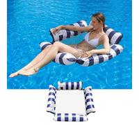 Hamac Gonflable Piscine,Bow-Noeud Hamac Gonflable,Matelas Gonflable Flottant,Pliable Hamac d'eau,Hamac d'eau 4 en 1,Les Meilleurs Cadeaux d'été pour Adultes et Enfants (Bleu Clair)