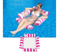 Hamac Gonflable Piscine,Bow-Noeud Hamac Gonflable,Matelas Gonflable Flottant,Pliable Hamac d'eau,Hamac d'eau 4 en 1,Les Meilleurs Cadeaux d'été pour Adultes et Enfants (Rose)