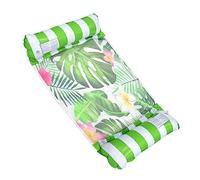 Hamac gonflable pour l'eau - Jouet de voyage - Motif feuilles vertes