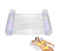 Hamac Gonflable pour Piscine, Hamac Flottant Avec filet à paillettes Chaise Longue Flottante Accessoire Piscines Pliable, Facile à transporter, Polyvalent pour La Plage, Les Rivières Et La Piscine