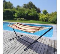 Hamac graphique simple coton et son support en métal