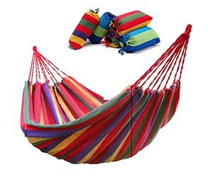 Hamac Hamock Portable Hamac de Portable Double Anti-Rollover Swing Outdoor Intérieur Hamall Hamall Hamac sur Pied (Color : Red 190x80cm)