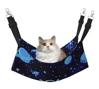 Hamac imprimé astronautes et vaisseaux spatiaux pour animaux domestiques - Hamac de couchage pour chats, lapins, furets, chiots, petits animaux