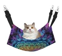 Hamac imprimé fleurs mandala violet bleu animal de compagnie - Hamac de couchage pour chats, lapins, furets, chiots, petits animaux