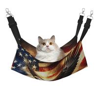 Hamac imprimé Majestic Eagles Soar Above The Banner - Hamac de couchage pour chats, lapins, furets, chiots, petits animaux