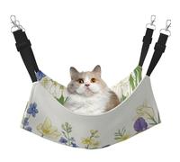 Hamac imprimé orchidées et fleurs sauvages pour animaux domestiques - Hamac de couchage pour chats, lapins, furets, chiots, petits animaux
