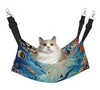 Hamac imprimé tortues, dauphins, poissons sous-marins pour animaux domestiques - Hamac de couchage pour chats, lapins, furets, chiots, petits animaux