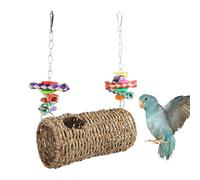 Hamac jouet pour perroquet, tente en jonc de mer, 19 x 10 cm, lit balançoire pour oiseaux avec formes arrondies, jouets pour canaris, hamsters, chinchillas, oiseaux noirs et perroquets