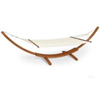 Hamac Kiwi Garden Point blanc avec support en bois