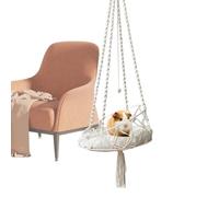 Hamac Lit pour Chats - Balcon Boho pour Animaux Domestiques d'intérieur - Mobilier suspendu avec Coussin Doux Amovible, Zone Relax Confortable pour Balcon, Studio, Salon, Terrasse, Chambre