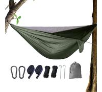 Hamac moustiquaire | Hamac portable forte capacité de charge, équipement de camping, filet de hamac pliable pour plage, voyage, randonnée, activités de plein air, vert militaire, Refer to description