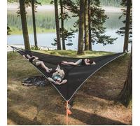 Hamac multi-personnes à 3 points, Hamac triangulaire portable, Tapis aérien triangulaire multifonctionnel pour camping voyage -