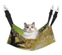 Hamac mural pour animaux de compagnie Motif paysage de forêt naturelle Arbre Herbe Soleil - Hamac de couchage pour chats, lapins, furets, chiots, petits animaux
