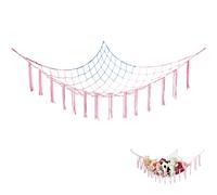 Hamac Peluche Suspendu - Filet de Rangement Coloré, 3 Crochets Inclus, 105x105x145 cm, Pour Peluches, Jouets, Couvertures et Oreillers, Parfait pour Chambre et Salon