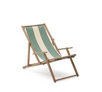 Hamac pliant d'extérieur Vilara à rayures vertes et beiges en bois massif d'acacia 100 % FSC