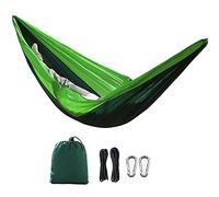Hamac Portable 1-2 Personnes en Nylon Respirant pour Camping, Voyage, Jardin, Randonnée - Séchage Rapide Intérieur/Extérieur (Vert, 290 x 150cm)