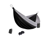 Hamac portable avec de rangement, lit de repos en tissu de parachute extérieur avec sangles pour la plage et le patio, loisirs et repos dans la cour, lit d ' extérieur, hamac de camp avec sangles,