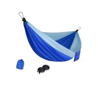 Hamac portable avec de rangement, lit de repos en tissu de parachute extérieur avec sangles pour loisirs de plage et de patio et clips métalliques pour repos de cour et de rangement compact