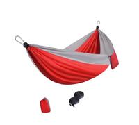 Hamac portable avec de rangement, lit de repos en tissu de parachute extérieur avec sangles pour loisirs de plage et de patio et clips métalliques pour repos de cour et de rangement compact