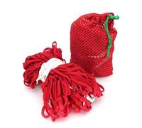 Hamac portable en nylon avec corde - Lit suspendu de camping en plein air, balançoire de voyage pour la relaxation, léger et durable (rouge)