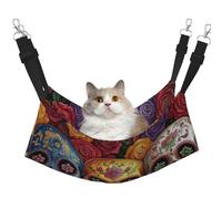 Hamac pour animal domestique avec trois squelettes et fleurs imprimés - Hamac de couchage pour chats, lapins, furets, chiots, petits animaux