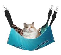Hamac pour animaux de compagnie Motif baleines des mers profondes - Hamac de couchage pour chats, furets, chiots, lapins, petits animaux