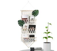 Hamac pour animaux en peluche, rangement mural tissé bohème, hamac en peluche avec pompons | pour dortoir, appartement, chambre d'enfant, salon, fête, entrée