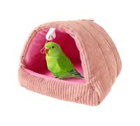 Hamac pour Cage à Oiseaux, Tente Suspendue en Peluche Chaude | Flanelle douce pour chaleur, design tente intime, idéal perruches et petits animaux Rose L