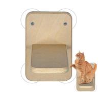 Hamac pour chat - 19 cm - Perchoir de fenêtre robuste en bois sans perçage pour chatons | Réglable et facile à assembler pour chatons d'intérieur se reposant sans fil