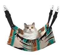 Hamac pour chat à motif de cheval à rayures pour cage à suspendre - Lit doux pour animal domestique avec sangles réglables et crochets en métal - Lit réversible double face à suspendre - Hamac de