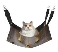 Hamac pour chat avec arbre de Noël et clochettes à suspendre dans une cage - Hamac doux avec sangles réglables et crochets en métal - Lit réversible double face à suspendre - Hamac de couchage doux
