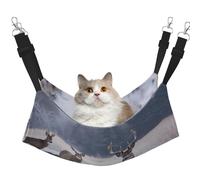 Hamac pour chat avec sangles réglables et crochets métalliques réversibles double face Motif cerf sur la Reine des neiges