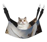 Hamac pour chat blanc colombe volant au soleil pour cage à suspendre avec sangles réglables et crochets en métal réversible double face Hamac de couchage doux pour chats