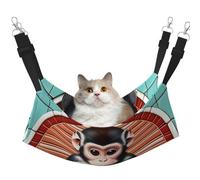 Hamac pour chat de taille moyenne - Lit réglable pour animal domestique, motif singe silencieux, tapis de repos pour chaton et petits animaux
