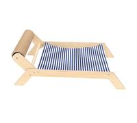 Hamac pour Chat en Bois avec Support Stable et Tissu Sisal Résistant pour Quatre Saisons, Lit surélevé Anti-Tremblement pour Chats Tous Poids, Repos, Jeu, Détente