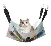 Hamac pour chat en forme de libellule à l'aquarelle pour cage à suspendre, lit doux pour animal domestique avec sangles réglables et crochets en métal, lit réversible double face, hamac de couchage