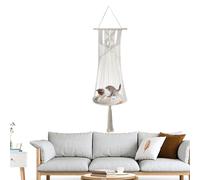Hamac pour chat en macramé, panier pour chat de Bohême,Hamac pour chat en macramé | Lit en corde de coton tissé à la main pour animal de compagnie, lit à bascule doux pour chaton pour dormir, sieste