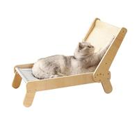 Hamac pour chat en sisal - Lit surélevé - 51,8 cm - 4 positions réglables - Grand design durable - Lieu de repos intérieur confortable - Convient pour les chatons de petite et moyenne taille