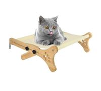 Hamac pour Chat Fenêtre - Étagère en Bois Gain de Place | Perchoir pour Rebord de Fenêtre, Table de Chevet ou Canapé,pour Rebord de Petit Moyen Grand Intérieur Extérieur Maison Chevet