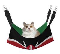 Hamac pour chat imprimé drapeau du Kenya pour cage à suspendre, hamac réglable pour animal domestique, hamac de couchage doux pour chats, furet
