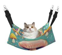 Hamac pour chat - Lit réglable pour animal domestique, motif jolis petits champignons, tapis de repos pour chatons, grands et petits animaux